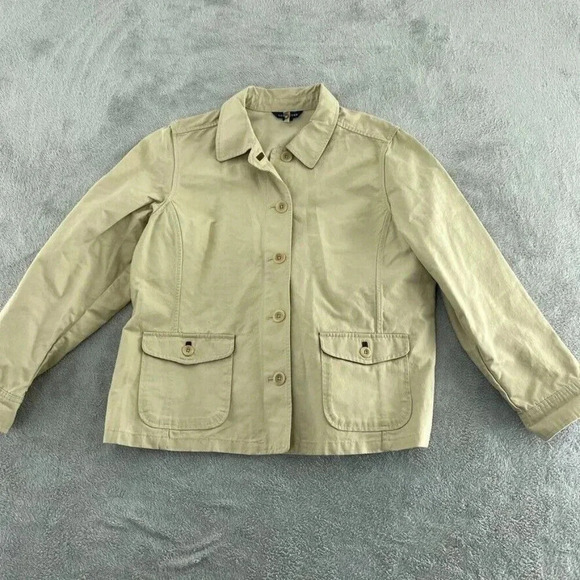 Lands End Jacket Womens L Beige 4094 - Picture 1 of 8